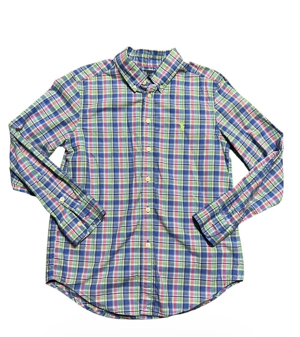 Ralph Lauren Boys Plaid Button Down Shirt Size M (10-12)